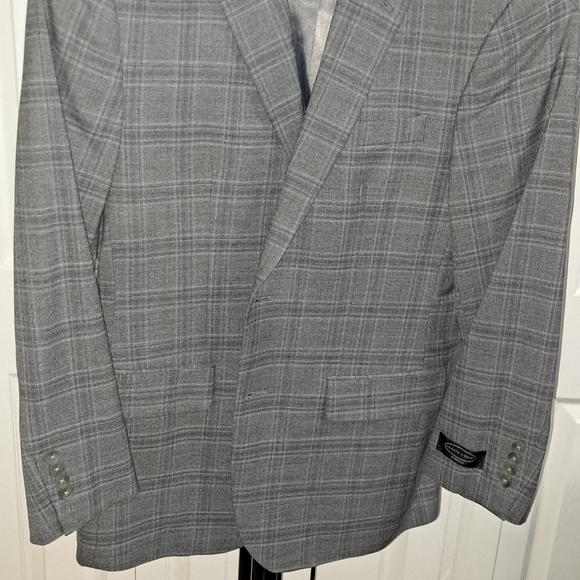 Pronto Uomo Men Suit Jacket 40R Grey plaid